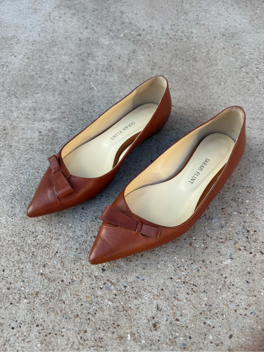 SARAH FLINT Natalie Flat in Saddle Vachetta Leather | Size 37 (US 7) – EUC